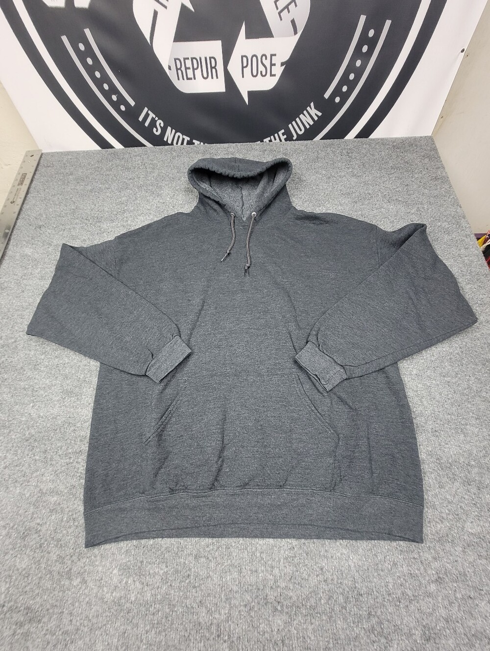 Fruit Of The Loom Mens Gray Hoodie Size XL